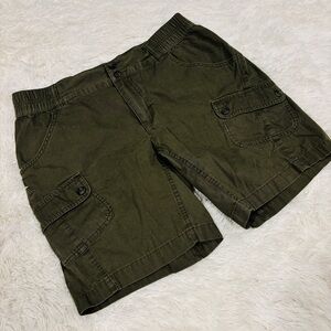 Columbia Women's Green Cargo Shorts Pockets Double Button Outdoor Hiking Size M